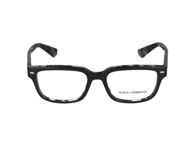 Dolce & Gabbana Eyeglasses In Black On Havana Grey