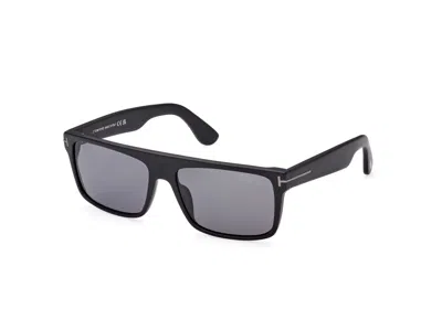 Tom Ford Sunglasses In Matt Black/smoke Polar