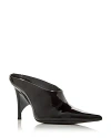 Jeffrey Campbell Women's Vader Pointed Toe High Heel Mules In Black Patent