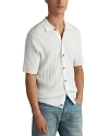 Reiss Murray - Optic White Textured Knitted Shirt, L
