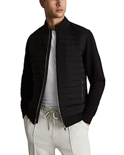 Reiss Medina - Black Interlock Jersey Zip-through Jacket, Xxl
