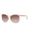 KATE SPADE GENICE SQUARE OVERSIZE HALF-RIM SUNGLASSES,PROD198550232