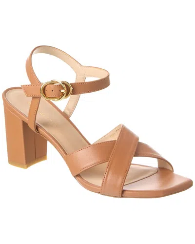 Stuart Weitzman Analeigh 75 Leather Sandal In Brown