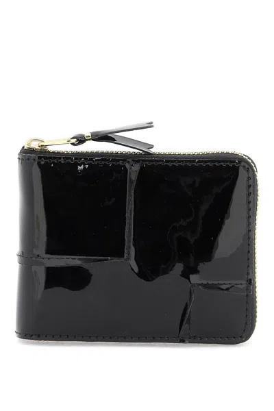 Comme Des Garçons Comme Des Garcons Wallet Zip Around Patent Leather Wallet With Zipper In 黑色的