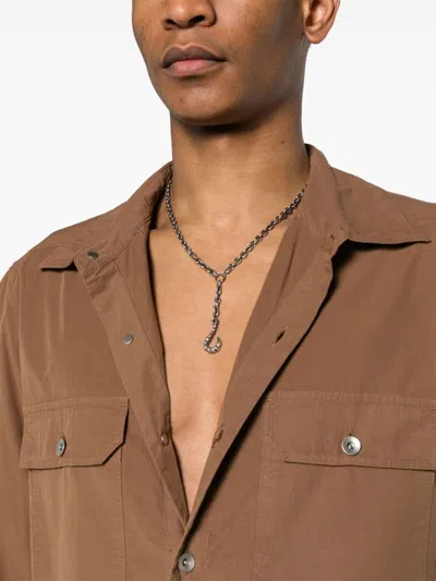 Rick Owens Drkshdw Giacca Camicia In Brown