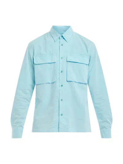 Belstaff Men's Mineral Caster Seersucker Shirt Blue