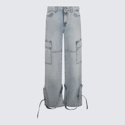 7 For All Mankind Light Blue Cotton Jeans In Artic