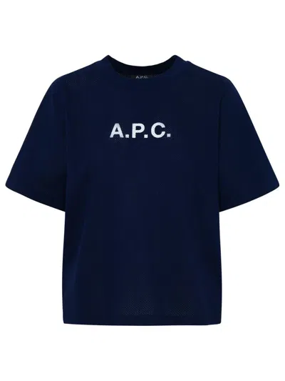 Apc A.p.c. Mae T-shirt In Navy Cotton