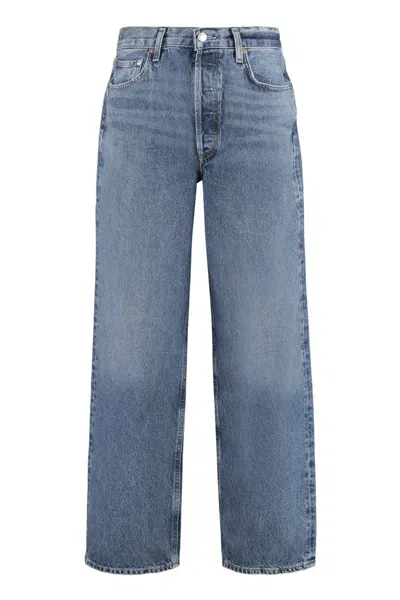 Agolde Blue Dara Jeans In Pattern (dark Vint I