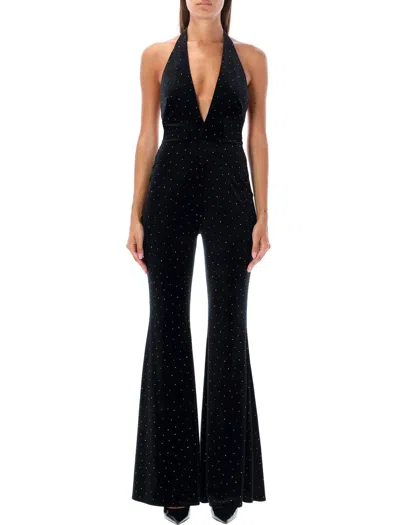 Alexandre Vauthier Cristalized Jumpsuit In Black