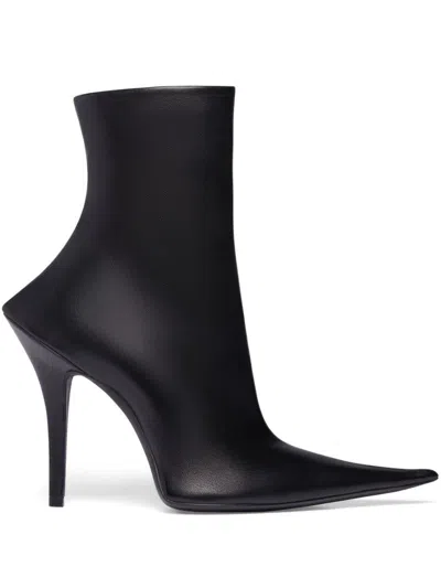 Balenciaga Witch Leather Boots In Black