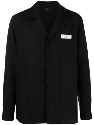 Balmain Shirt With Patch In Black