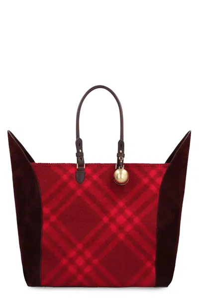 Burberry Extra Large Shield Tote Bag In Red
