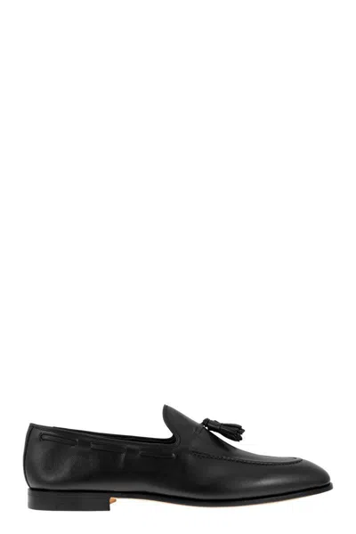 Church's Brushed Calf Leather Loafer In Black