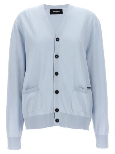 Dsquared2 Knit Cardigan In Light Blue