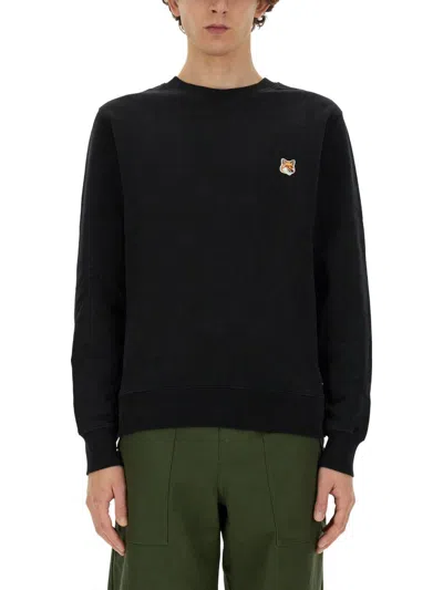 Maison Kitsuné Sweatshirt With Fox Head Patch In Black