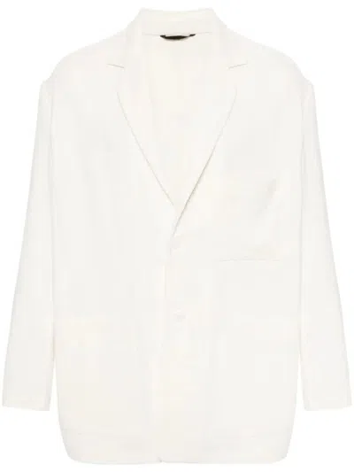 Giorgio Armani Single-breasted Wool Jacket In White