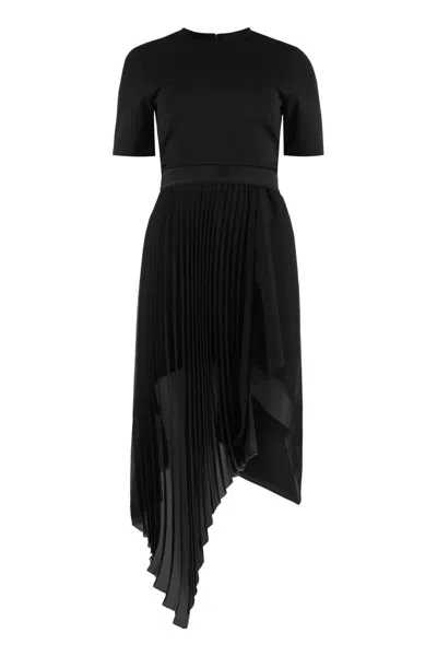 Givenchy Pleated Midi Dress In Black