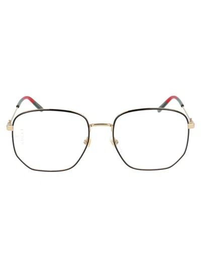 Gucci Gg0396o Glasses In 001 Gold Gold Transparent