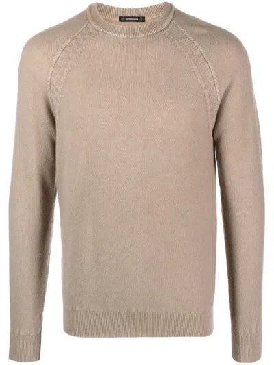 Jacob Cohen Logo-patch Cashmere Jumper In Beige