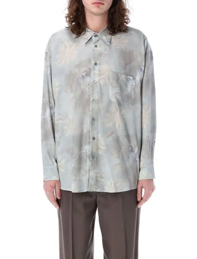 Magliano Flowers Shirt In Pale Blue