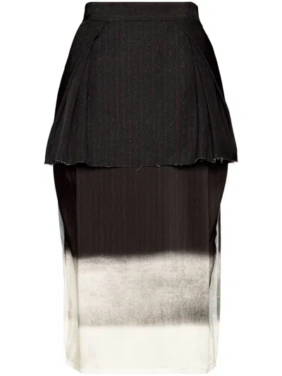 Maison Margiela Tiered Mini Skirt In Black