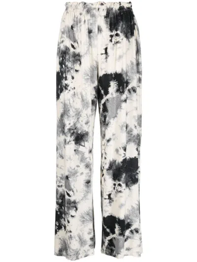 Majestic Tie-dye Wide-leg Trousers In Grey