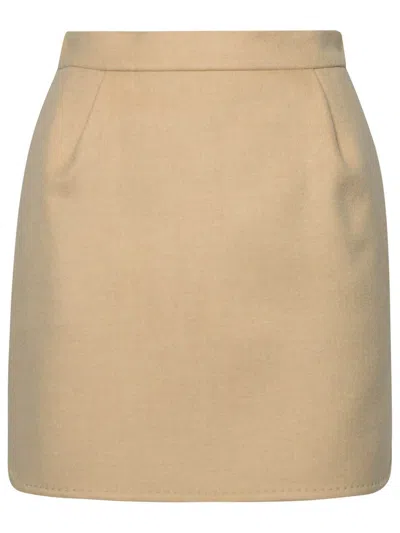 Max Mara 'bobbio' Mini Skirt In Albino Camello In Beige