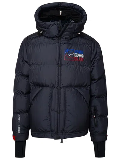Moncler Grenoble Navy Polyester 'cristaux' Short Down Jacket In Blue