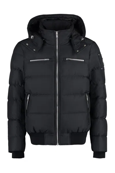 Moose Knuckles Cloud Hooded Techno Fabric Down Jacket In Black