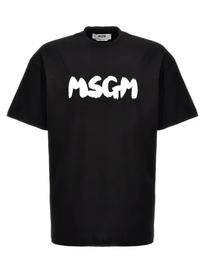 Msgm Logo T-shirt In Black