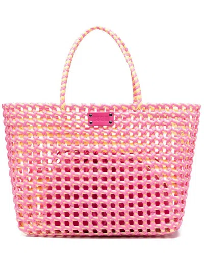 Msgm Maxi Braided  Bags In Pink & Purple