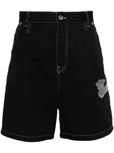Off-white Denim Shorts Clothing In Black