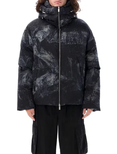 Off-white Off Arrow Jacquard Zip Down Jacket In Black