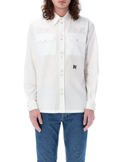 Palm Angels Monogram Shirt In White