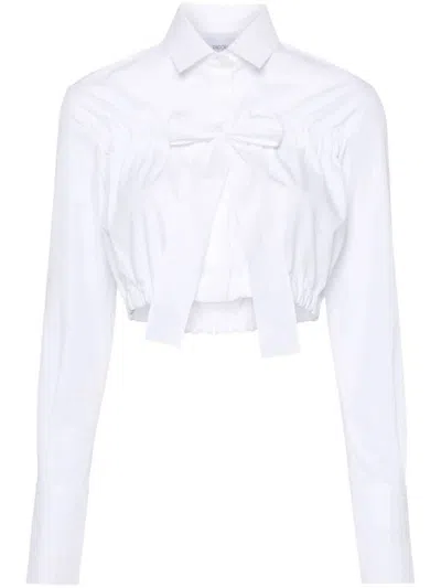 Patou Crop Shirt With Bow Clothing In White