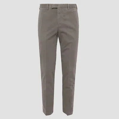 Pt Torino Grey Cotton Pants In Dove Grey