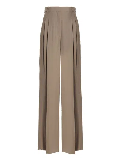 Rochas Trousers With Front Pleats In Pink