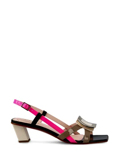 Roger Vivier Belle Vivier Slingback Sandals In Daino/cire