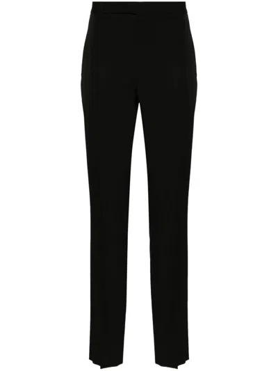 Saint Laurent High Waist Slim Fit Pants In Black