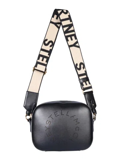 Stella Mccartney Mini Camera Bag With Logo In Black