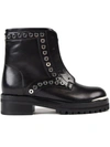 ALEXANDER MCQUEEN EYELET ANKLE BOOTS,485811-WHMU0 1000 BLACK