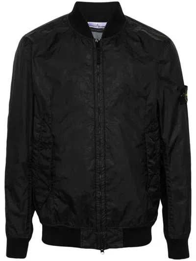 Stone Island Windproof Jacket Clothing In Black