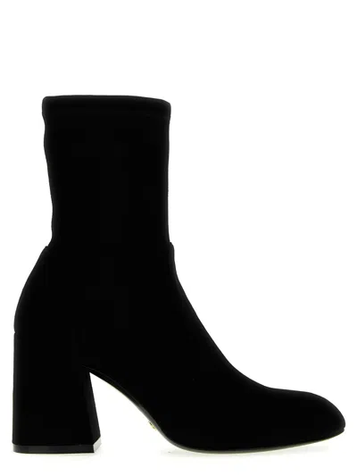 Stuart Weitzman Flareblock 85t Ankle Boots Shoes In Black