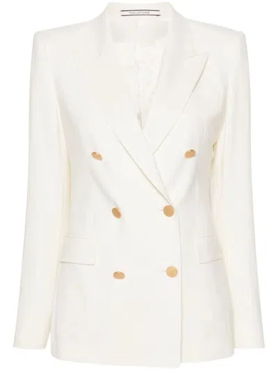 Tagliatore Parigi10 Double Breasted Jacket In White