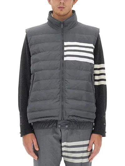 Thom Browne 4bar Waistcoat In Grey