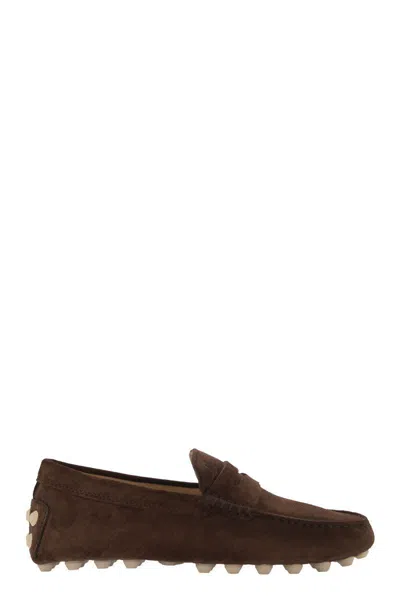 Tod's Suede Moccasin Moccasin In Brown