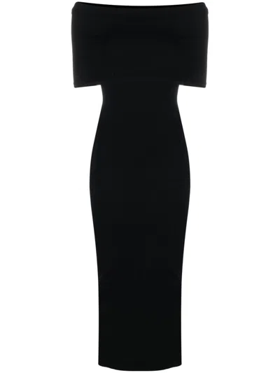 Wardrobe.nyc Off The Shoulder Midi Dress In Black