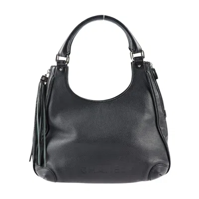 Pre-owned Chanel Lune Black Leather Shoulder Bag ()