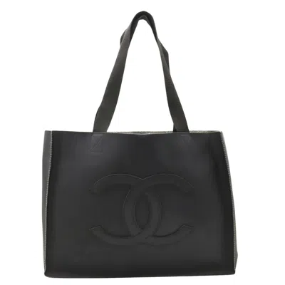 Pre-owned Chanel Shopping Black Rubber Tote Bag ()